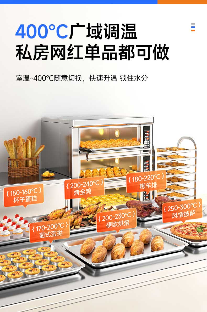 400℃广域调温，私房/网红单品都可做